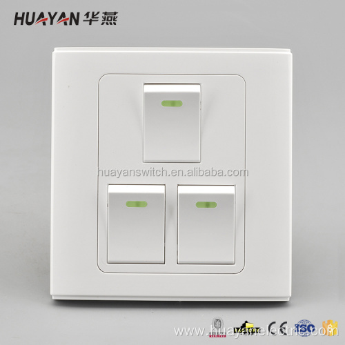 3 Gangs 1 Way Light Wall Switch